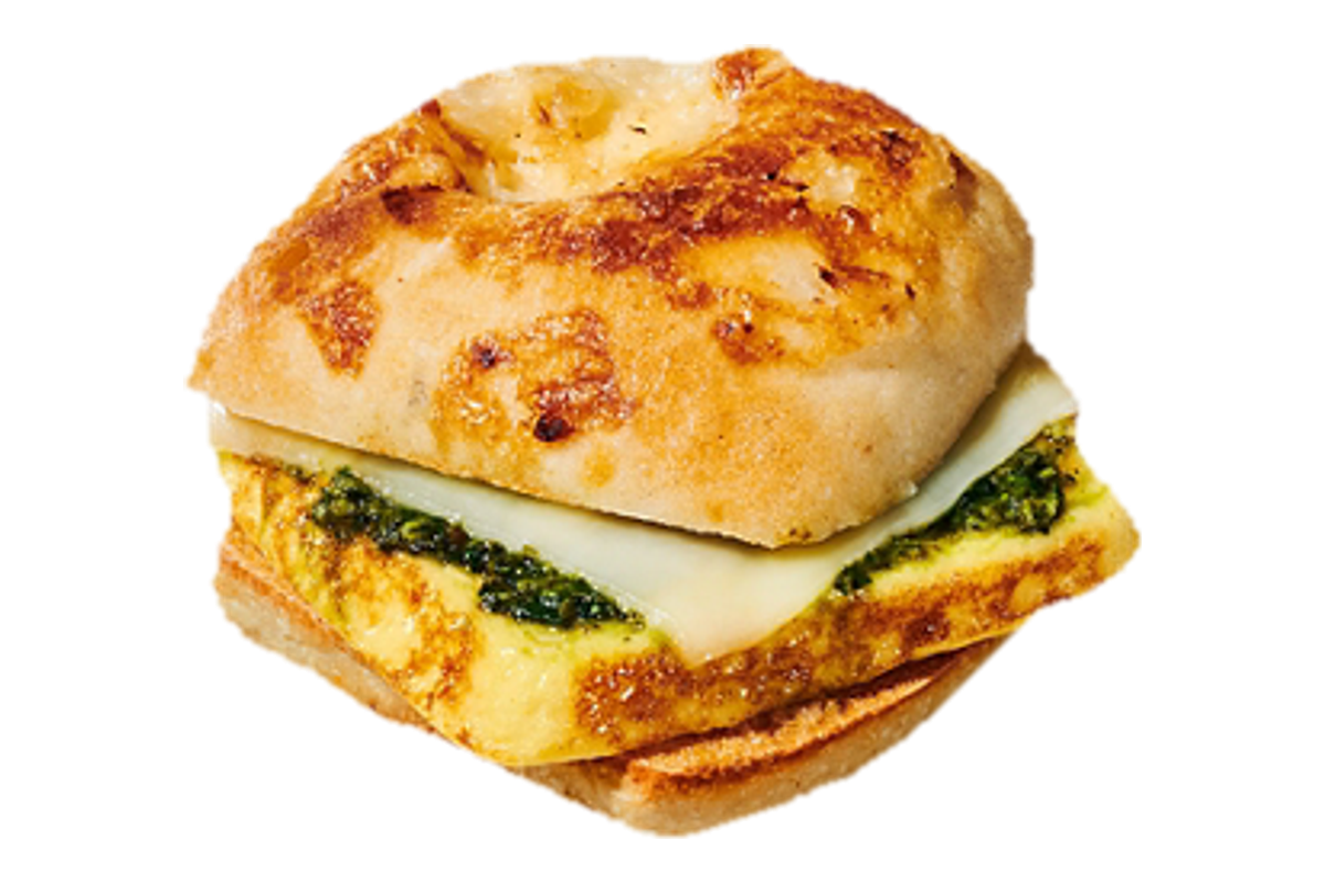 Egg, Pesto and Mozzarella Sandwich