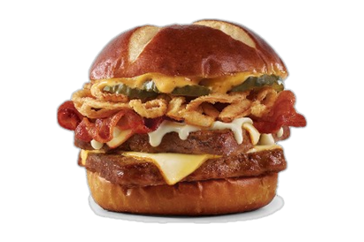 Pretzel Bacon Pub Double Cheeseburger